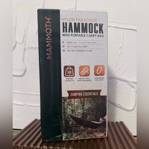 Mammoth Double Nylon Parachute Hammock Black/Grey 500lb capacity camp portable